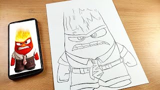 How to Draw Anger from Inside Out | Disney Pixar | Cute Easy Step By Step Drawing Tutorial