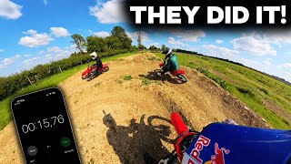 BACKYARD PIT BIKE TRACK BATTLES & LAP TIMES!!