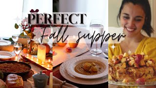 A perfect fall supper - 3 easy, earthy and cozy recipes: carrot soup, mushroom casserole, apple cake