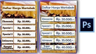 Desain daftar harga Martabak di Photoshop