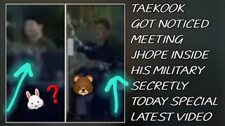 OMG💋😱Taekook Got Noticed Meeting Jhope Inside His Military Secretly Today(New)#bts#taehyung#jungkook