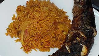 this mackerel and jollof rice is so mouthwatering,   and delicious ❤😋