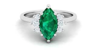 The Heather - Marquise Emerald Ring