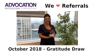 Advocation's October 2018 Gratitude Draw