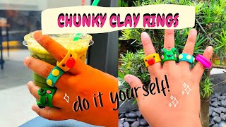 DIY Chunky Clay Rings