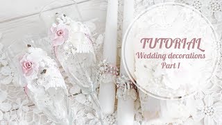 TUTORIAL Wedding decorations Part 1 |  Свадебный декор - свеча