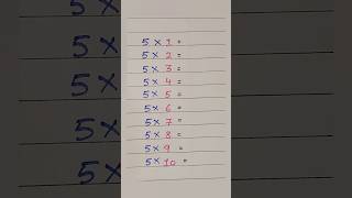 Table of 5 📝 #multiplication #tables #maths