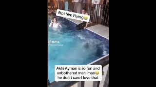 Akhi Ayman starts flying in a pool🤣