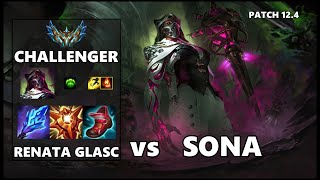 SEASON 12 CHALLENGER Support Gameplay - RENATA GLASC vs SONA Patch 12.4