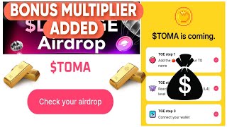 $TOMARKET 4th criteria to receive Airdrop | Bonus multiplier to grab now