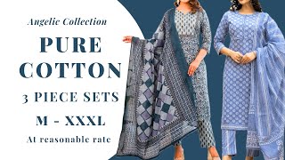 PURE COTTON | KALANKARI | 3 PIECE SET | M - XXXL | ANGELIC COLLECTION