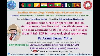 Online Lecture Series on Satellite Meteorology, Lecture-9, 4th Nov 2023