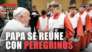 Papa se reúne con un grupo de peregrinos alemanes antes de la misa del Sínodo