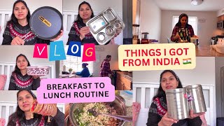 🩷🛍️THINGS I GOT FROM INDIA🇮🇳My NEW morning Routine+LUNCH ROUTINE,INDIAN MOM VLOGGER USA VLOG,H4