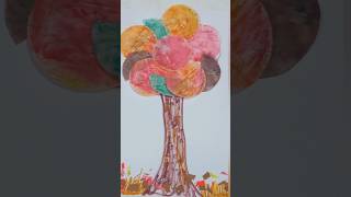 The Fall Tree Craft Idea for Kids #shorts #diy #easy #kids #fun #youtubeshorts