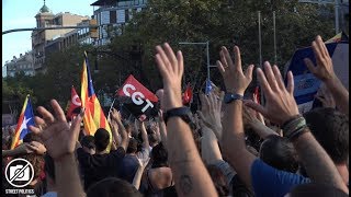 Vaga General - manifestation unitaire contre la répression à Barcelona  - 3oct 2017