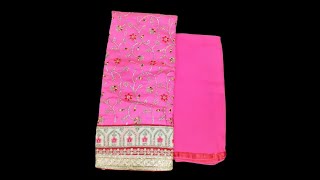 chanderi-cotton-organja-embroidery dress materials