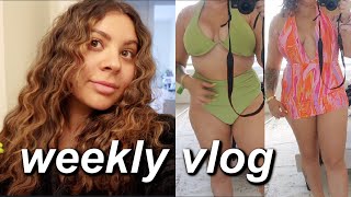 SWIMSUIT HAUL, BEHIND THE SCENES OF MY PODCAST, CLEANING & MORE | WEEKLY VLOG