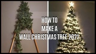 How To Make a DIY WALL CHRISTMAS TREE: DIY Space - Saving WALL MOUNTED CHRISTMAS TREE