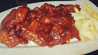 اجنحه الدجاج بصوص البافلو chicken wings with buffalo sauce...لذيذ جداا😋😋