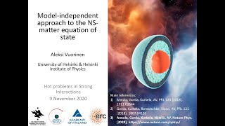 Aleksi Vuorinen, Model-independent approach to the neutron-star-matter equation of state