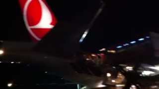 Turkish airlines Boeing 777 parking gate C6 terminal 3 at Ben Gurion airport-Israel