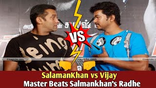 SalmanKhan vs Vijay 🤜🤛 | Vijay's Master Beats Salmankhans Radhe Movie | Bollywood vs Kollywood 🔥