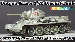 60237 T34/76 mod.1942 'Red B95' - Kharkov 1943, 1/72 WW2 Dragon Armor Diecast Tank