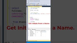 #SQL Tricky Interview Question: Get Initials From a Name. #datascience #programming #coding