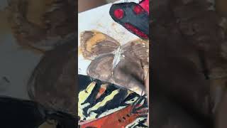 Painting a Brown Hairstreak Butterfly #art #butterfly #watercolorpainting  #shorts #drawing