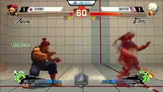 EX Kenzo (Akuma) vs DaFeetLee (Elena) - EVO 2015 USF4 Pools - 720p/60fps