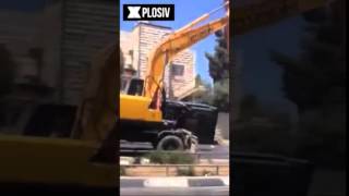 Jerusalem tractor TERRORIST SHOT by POLICE