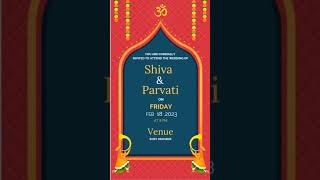 Happy Shivratri - Shiv Parvati Wedding Invitation #shivratri #weddinginvitation #wishes #status