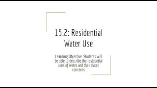 15.2 Residential Water Use