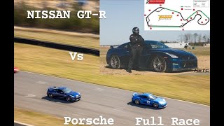 Nissan GTR CHASE DOWN Porsche turbo 911, GT3,GT4, & MCLAREN FULL RACE