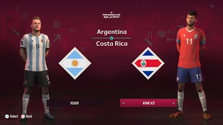 FIFA 23 | COPA MUNDIAL QATAR 2022 | ARGENTINA VS COSTA RICA | 4K 60FPS | PS5