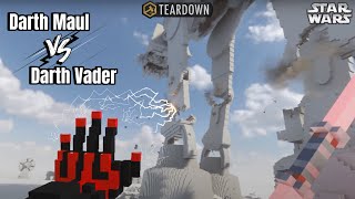 Realistic At-At Destruction Darth Maul vs Darth Vader - 4K STAR WARS TEARDOWN