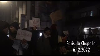 Paris: Deuxième manif des exilés du campement de la Chapelle repoussée par la police - 6/12/2022