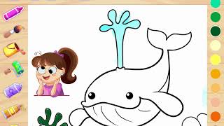 Whale colouring for kids | colouring vedio for kids|