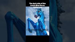 The dark side of the iconic blue horse sculpture. #history #arthistory #art #sculpture #horse #fact