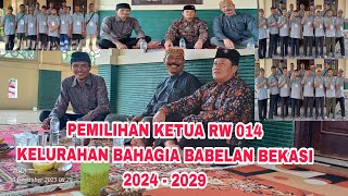 Pemilihan RW 014 Kelurahan Bahagia Babelan Bekasi