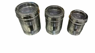 imported see through coffee tea spice jars at HAKIMI STEEL karachi pakistan