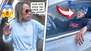 FALLING ASLEEP WHILE DRIVING TO GET MY MOM'S REACTION **SHE GOT SCARED**