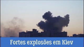 Fortes explosões em Kiev, Prédio de 12 andares atingido por um míssil em Kiev