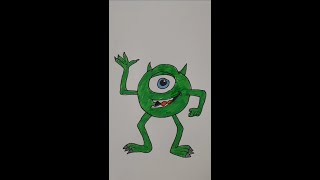 How to draw  Mike Wazowski step by step | رسم مارد وشوشني كورتي البعبع