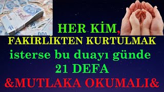 Zenginlik duası Fakirlikten kurtulma duası zengin olmak için okunacak dua sabah duası dualar