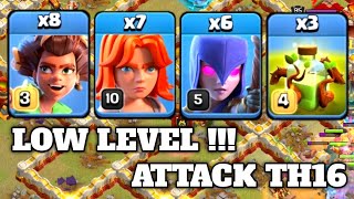 LOW LEVEL ! SPAM ATTACK Best Th16 Attack Strategy | Clash Of Clans.