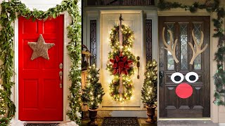 🎄100 CHRISTMAS DOOR DECORATION IDEAS - CHRISTMAS FRONT PORCH DECOR 2024 DIY - CHRISTMAS DESIGN IDEAS