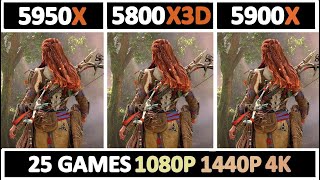 New Ryzen 7 5800X3D vs Ryzen 9 5950X vs 5900X | Tested 25 Games |