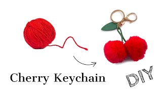 How to make cherry keychain | DIY Woolen Keychain | Keychain Craft Easy | Almin Creatives